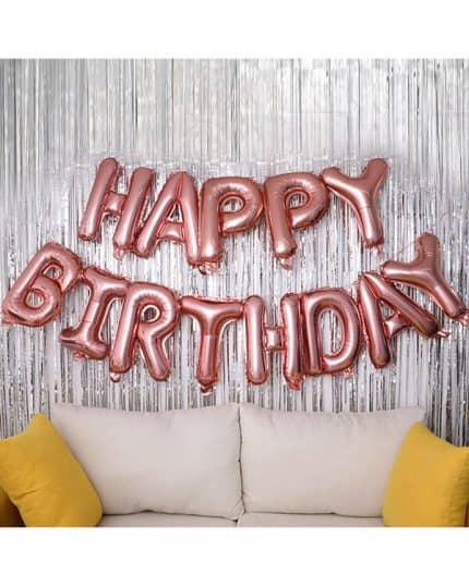 Надпись Happy Birthday Розовое Золото 41см